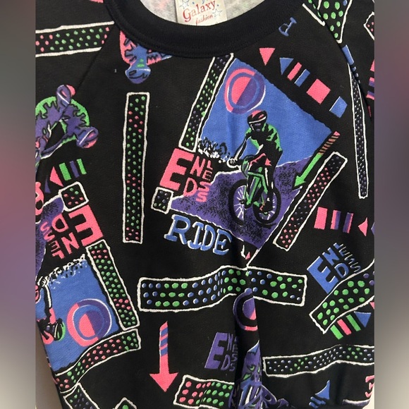 Vintage 90s all over print sweater size 6 - Picture 3 of 3